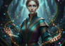 create a cinematic arcane magic character with green energy